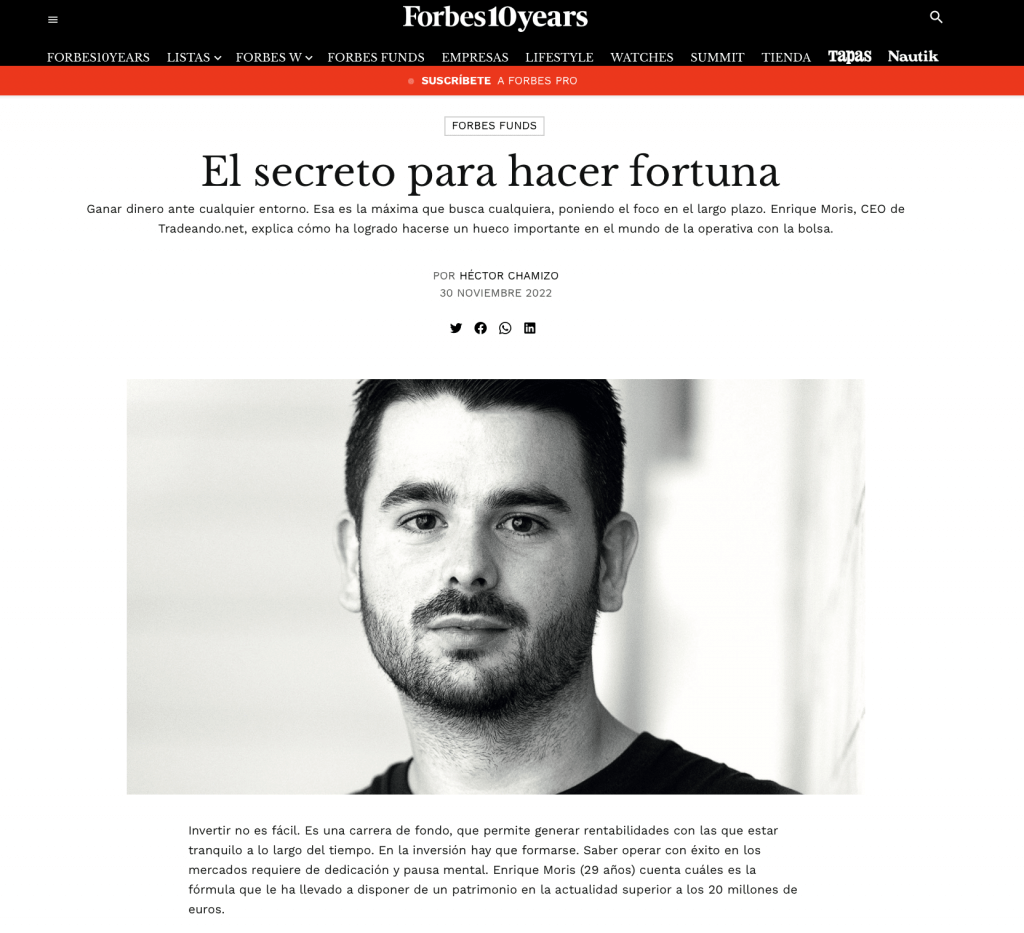 Enrique Moris en la revista Forbes