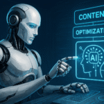 Aplicaciones de inteligencia artificial en 2025 - Robot con interfaz digital representando las soluciones de IA modernas para empresas