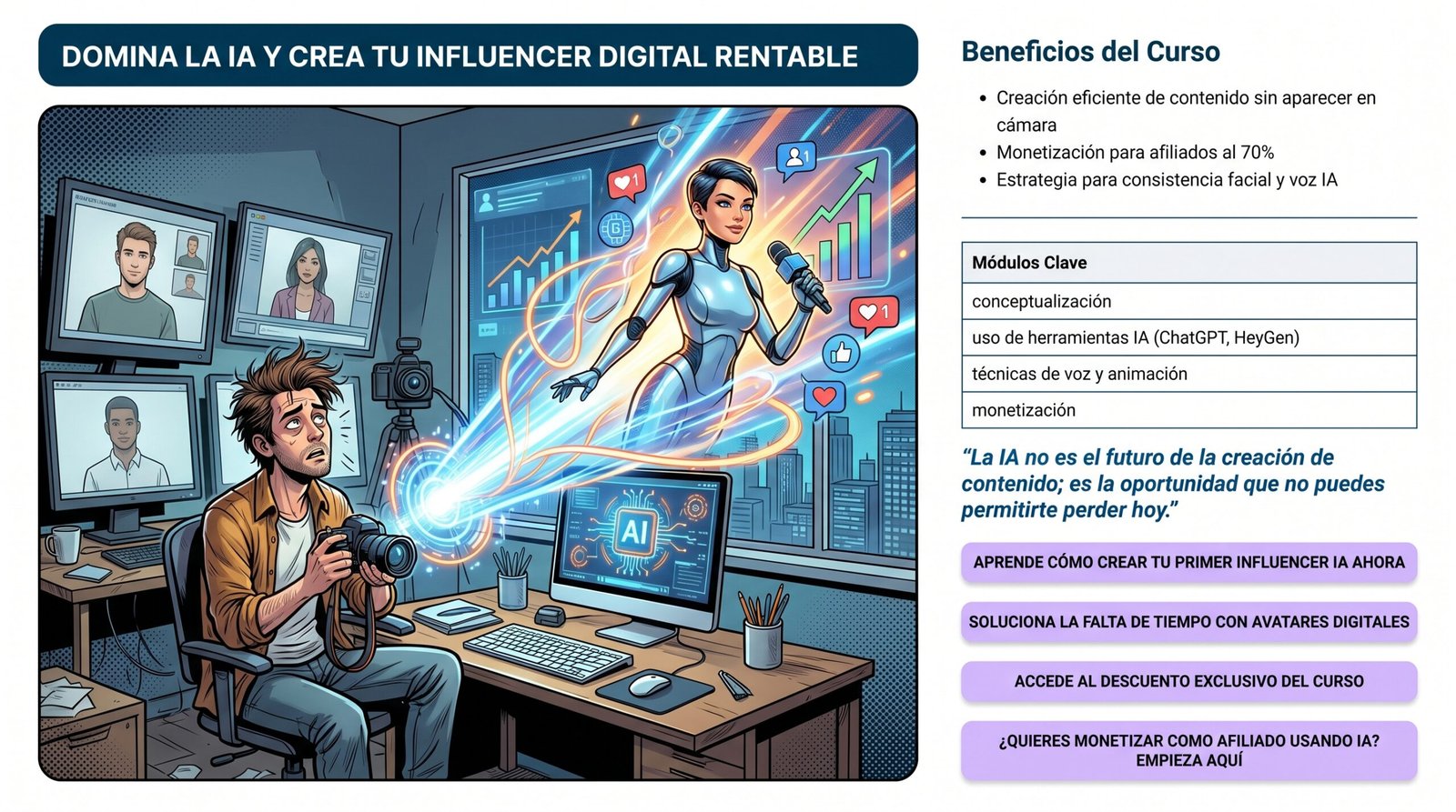 Curso de Avatares Digitales con IA: Crea tu Influencer IA: análisis, opinión y comparativa - imagen de apoyo 3