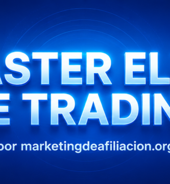 Imagen destacada de Master Elite de Trading con diseño azul futurista, gráficos financieros, análisis de trading y reseña profesional por marketingdeafiliacion.org